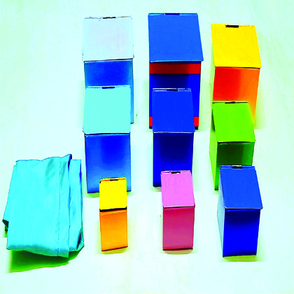 NINE BOX MAGIC WITH RING VANISHING HANKEY/ RING APPEAR 9 BOXES MAGIC / NINE BOX RING VANISH MAGIC TRICK 4 NINE BOX RING VANISH MAGIC TRICK