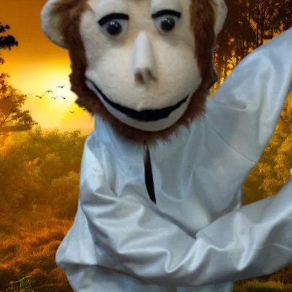 Monkey Puppet (large) / Ventriloquism Monkey / Talking Doll Monkey (Economy)